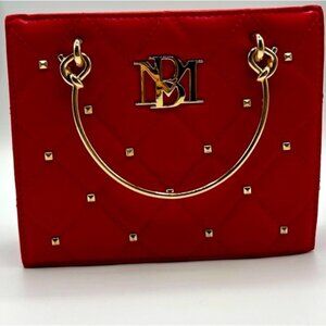 Badgley Mischka Red Mini Bag with Gold Details